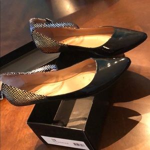 BCBG black patent leather flats